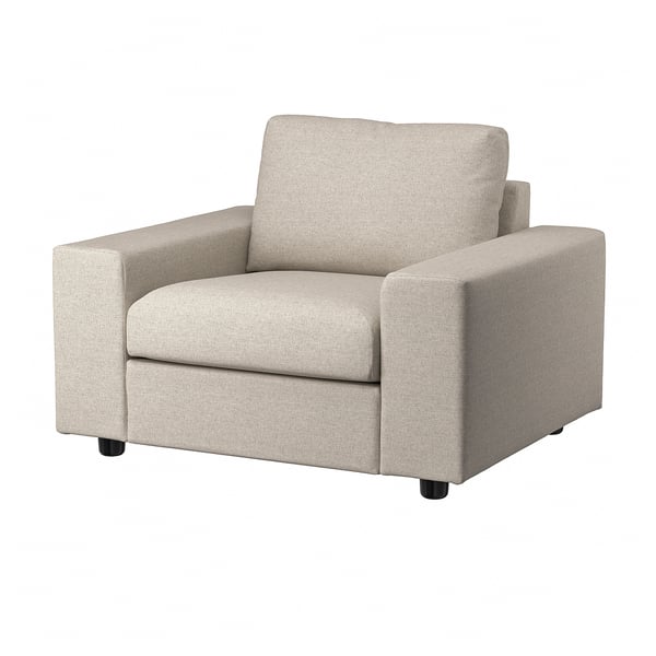 VIMLE armchair, with wide armrests Gunnared/beige, 115x83x98 cm
