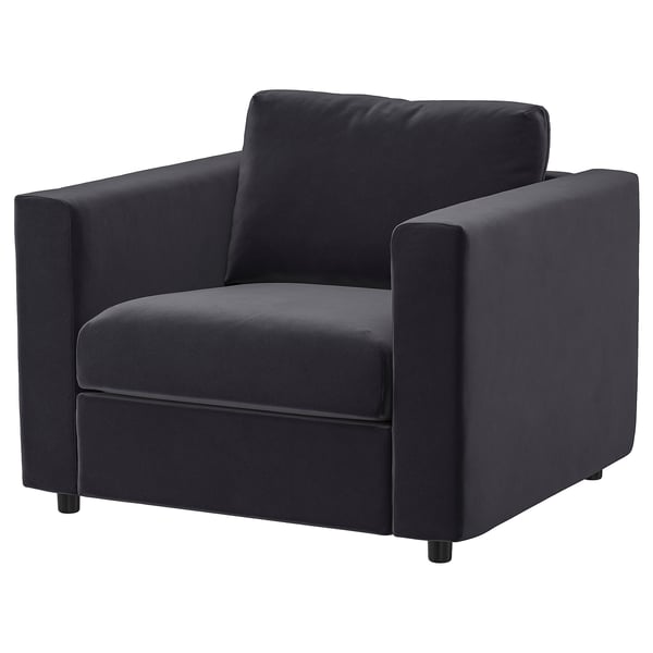 VIMLE armchair, Djuparp dark grey, 71x6x98 cm