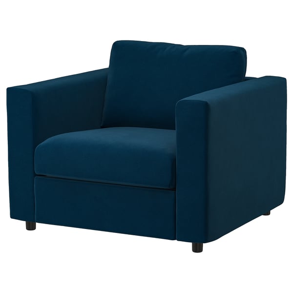 VIMLE armchair, Djuparp dark green-blue, 71x6x98 cm