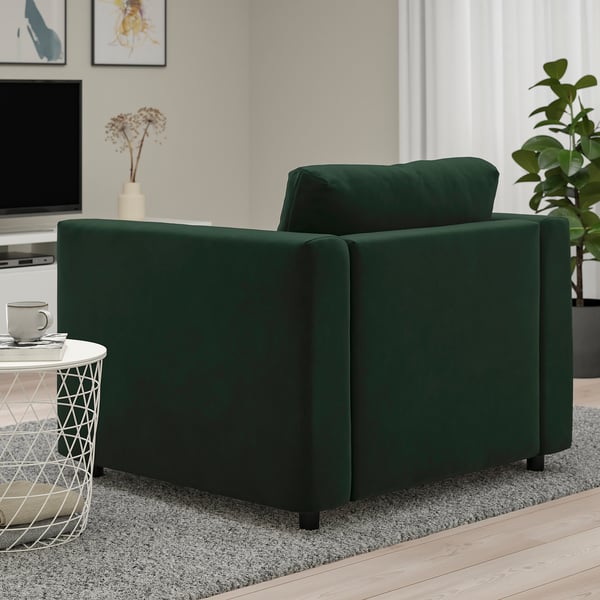 VIMLE armchair, Djuparp dark green, 71x6x98 cm