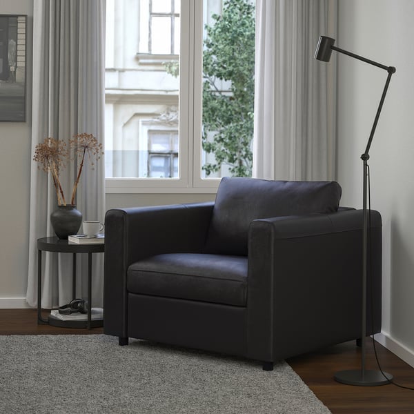 VIMLE armchair, Grann/Bomstad black, 101x83x98 cm