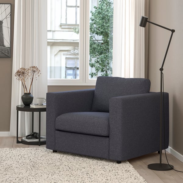 VIMLE armchair, Gunnared medium grey, 101x83x98 cm