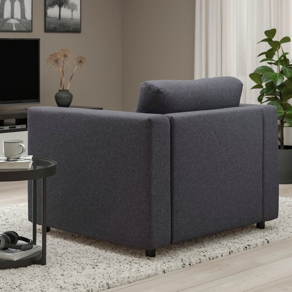 VIMLE armchair, Gunnared medium grey, 101x83x98 cm