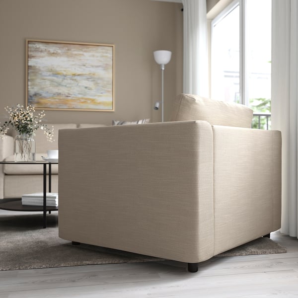 VIMLE armchair, Hillared beige, 71x6x98 cm