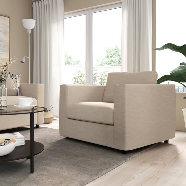 VIMLE armchair, Hillared beige, 101x83x98 cm