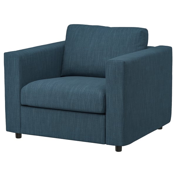 VIMLE armchair, Hillared dark blue, 101x83x98 cm