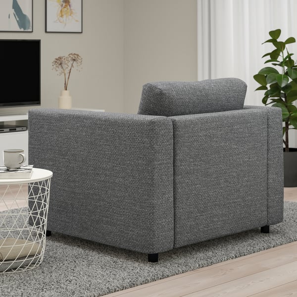 VIMLE - Armchair, Lejde gray/black ,