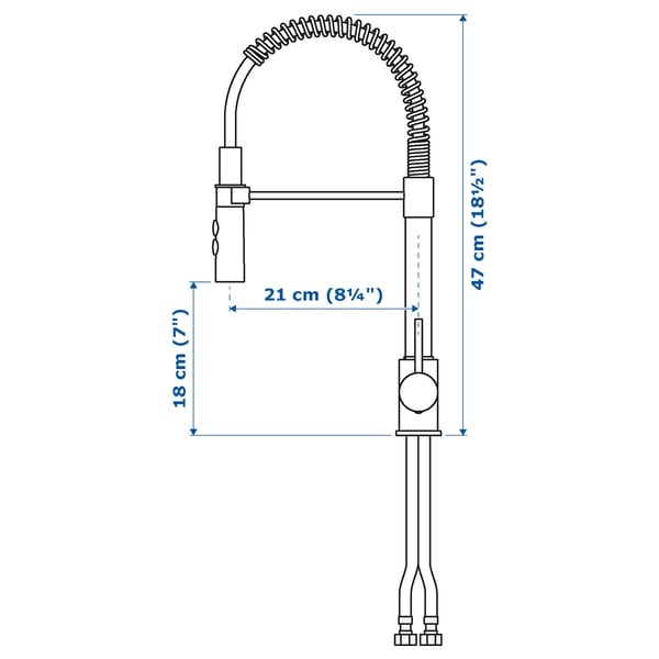 VIMMERN - Sink mixer with hand shower, stainless steel colour ,