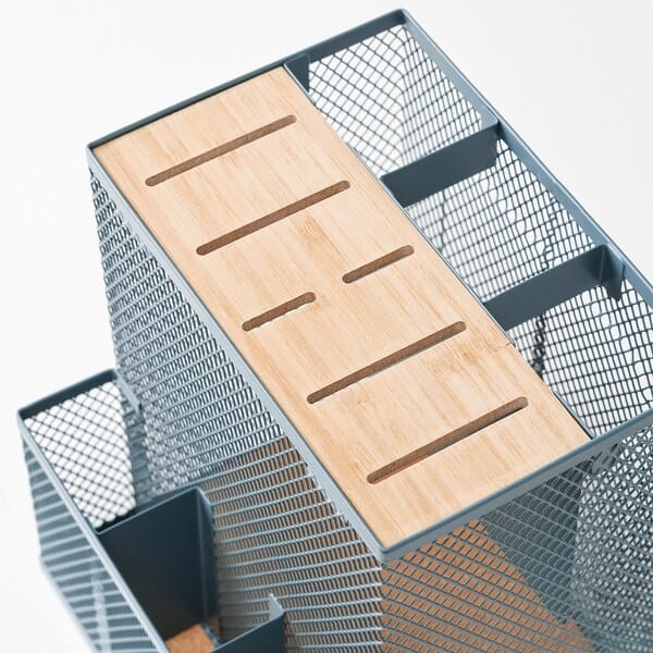 Ikea VIMPELFISK - Knife block, bamboo/grey-turquoise