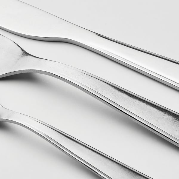 VIMPELFISK - VIMPELFISK 24-piece cutlery set with holder, stainless steel bamboo/off-white