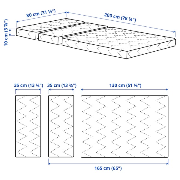 VIMSIG Mattress foam extendable bed 80x200 cm , 80x200 cm