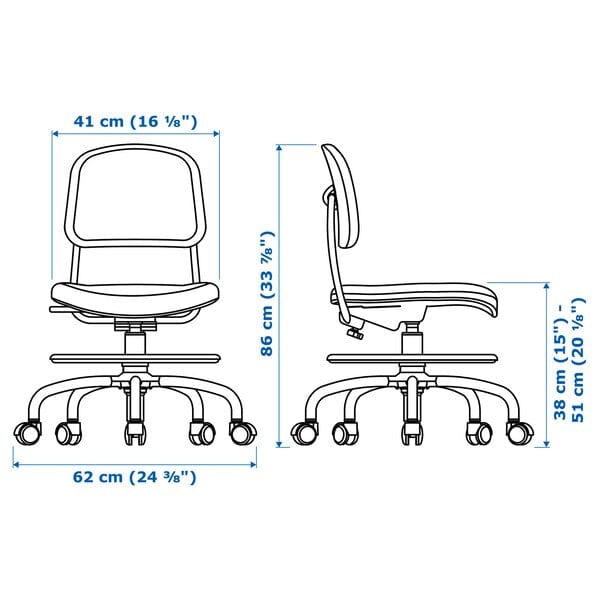 Ikea VIMUND - Children's desk chair, turquoise ,