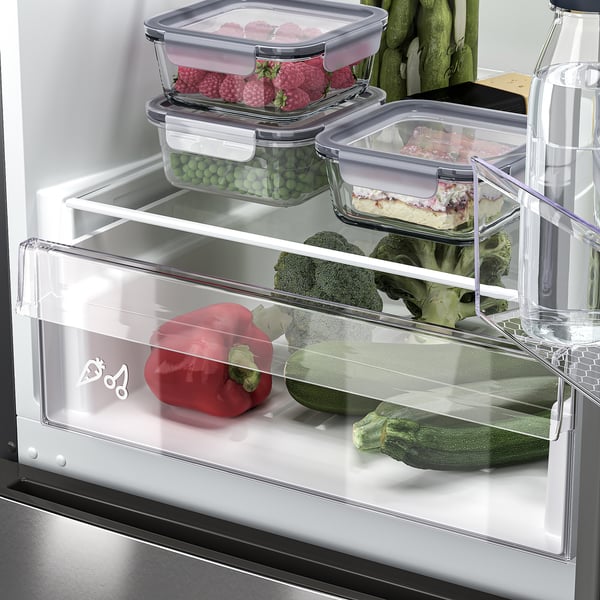 VINDÅS fridge/freezer, IKEA 300 freestanding/stainless steel colour, 223/120 l