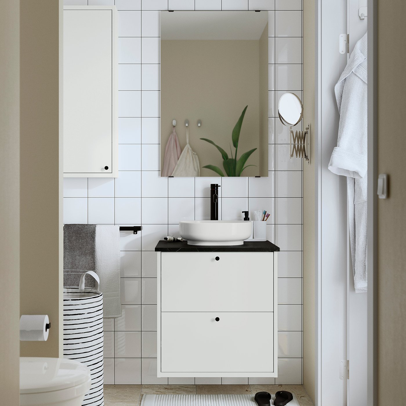 VINDELÄLVEN countertop wash-basin, white, 39x31 cm