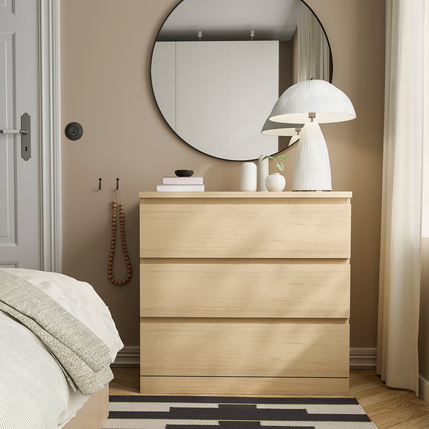 VINDKRAFT table lamp, white moulded paper pulp, 35 cm