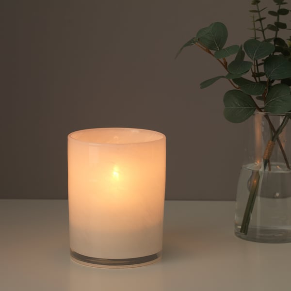 VINDSTILLA candle holder, white, 15 cm