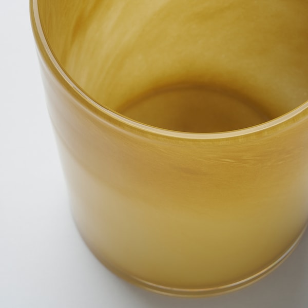 VINDSTILLA - Candle holder, yellow, 15 cm