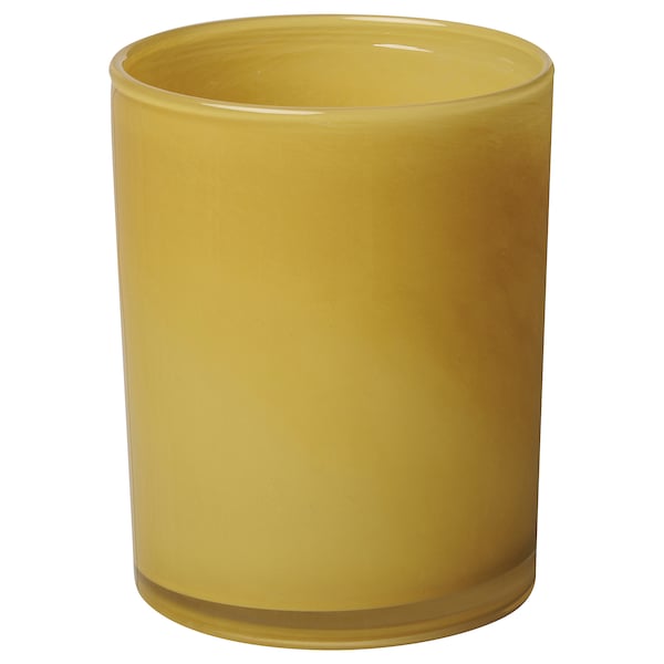 VINDSTILLA - Candle holder, yellow, 15 cm