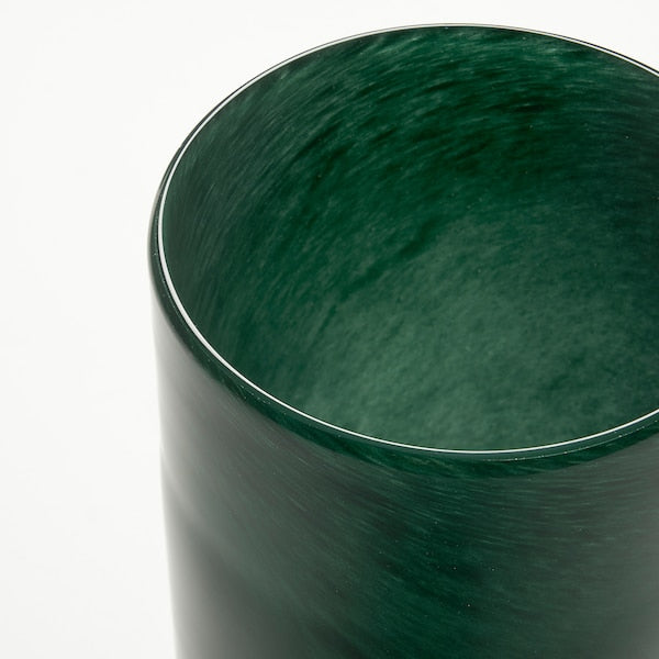 VINDSTILLA - Candle holder, dark green, 15 cm