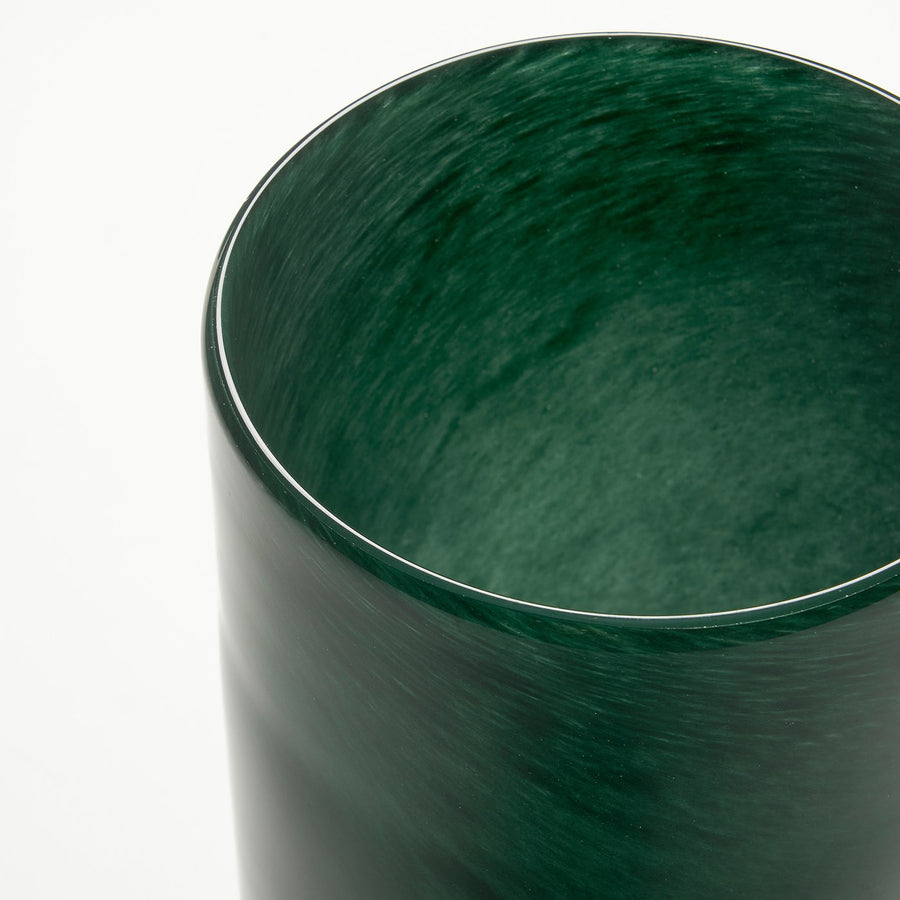 VINDSTILLA candle holder, dark green, 15 cm