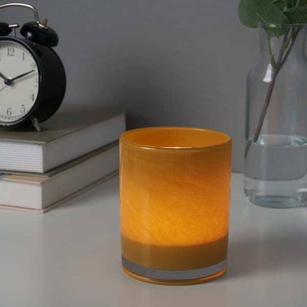 VINDSTILLA - Tealight holder, yellow, 11 cm