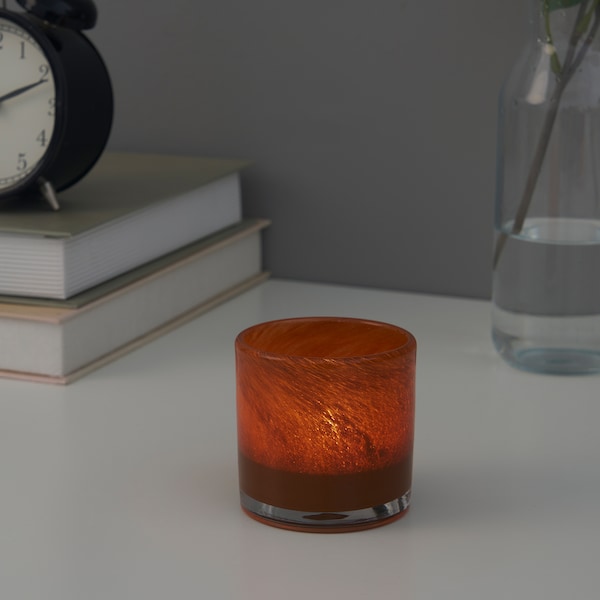 VINDSTILLA - Tealight holder, brown, 7 cm