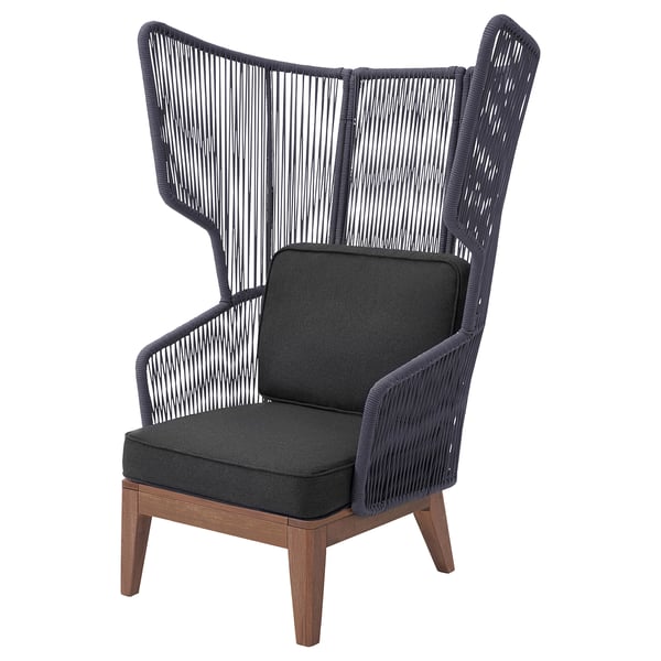 VINGSÖN Indoor/outdoor armchair - grey/Järpön/Duvholmen anthracite ,