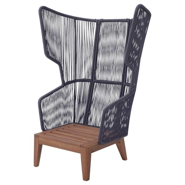 VINGSÖN - VINGSÖN Wing chair, in/outdoor, grey