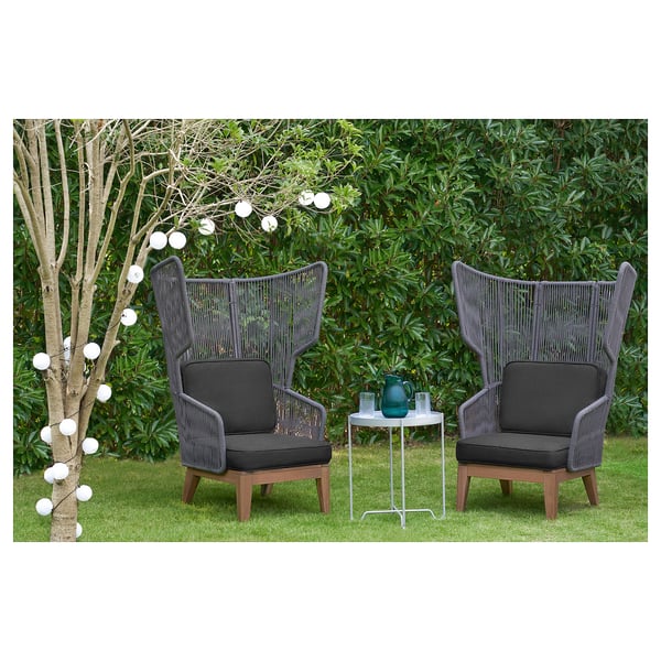 VINGSÖN - VINGSÖN Wing chair, in/outdoor, grey