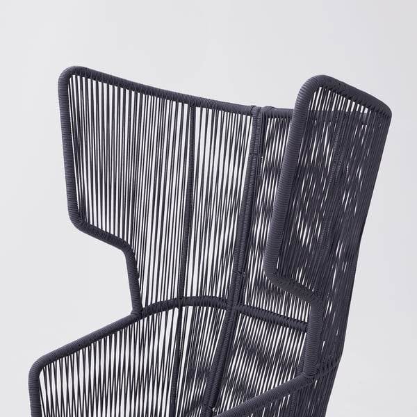 VINGSÖN - VINGSÖN Wing chair, in/outdoor, grey