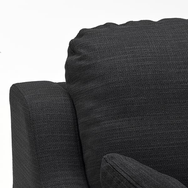 VINLIDEN - 3-seater sofa with chaise-longue, Hillared anthracite ,