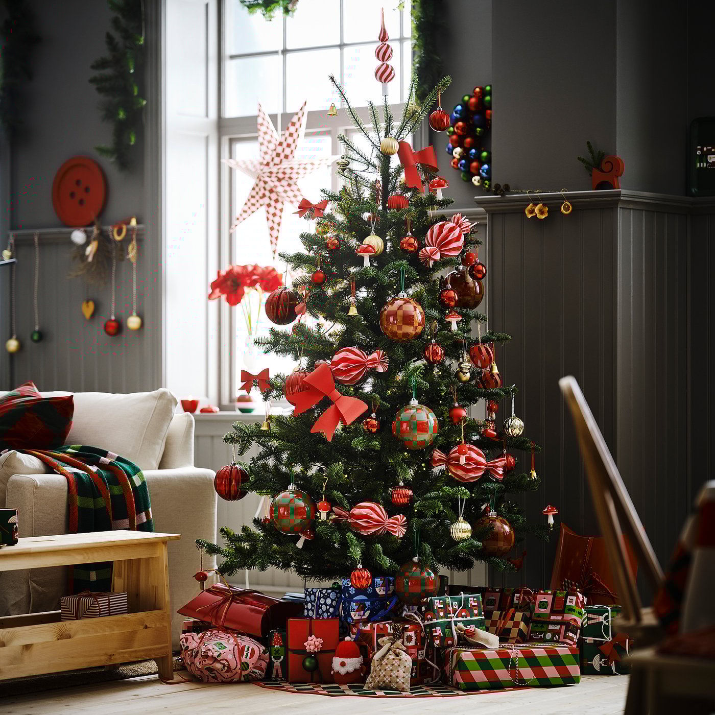 VINTERFINT artificial Christmas tree, in/outdoor green, 127 cm