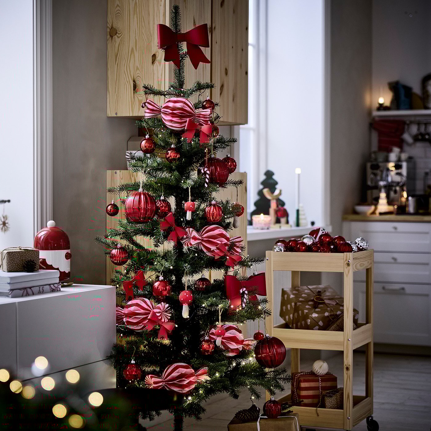 VINTERFINT artificial Christmas tree, in/outdoor green, 89 cm