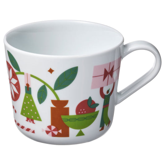 VINTERFINT mug, white/Christmas pattern