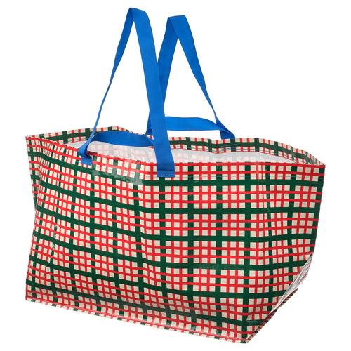 VINTERFINT carrier bag, large, check pattern multicolour