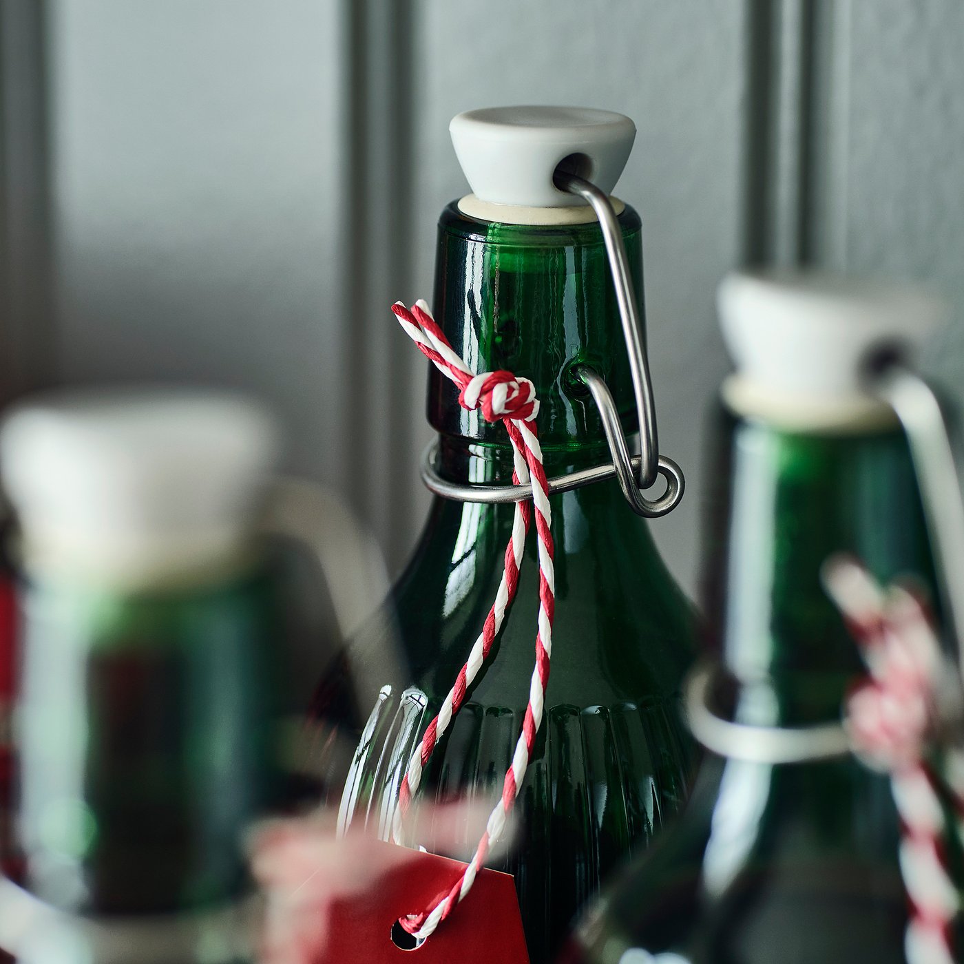VINTERFINT bottle with stopper, glass green