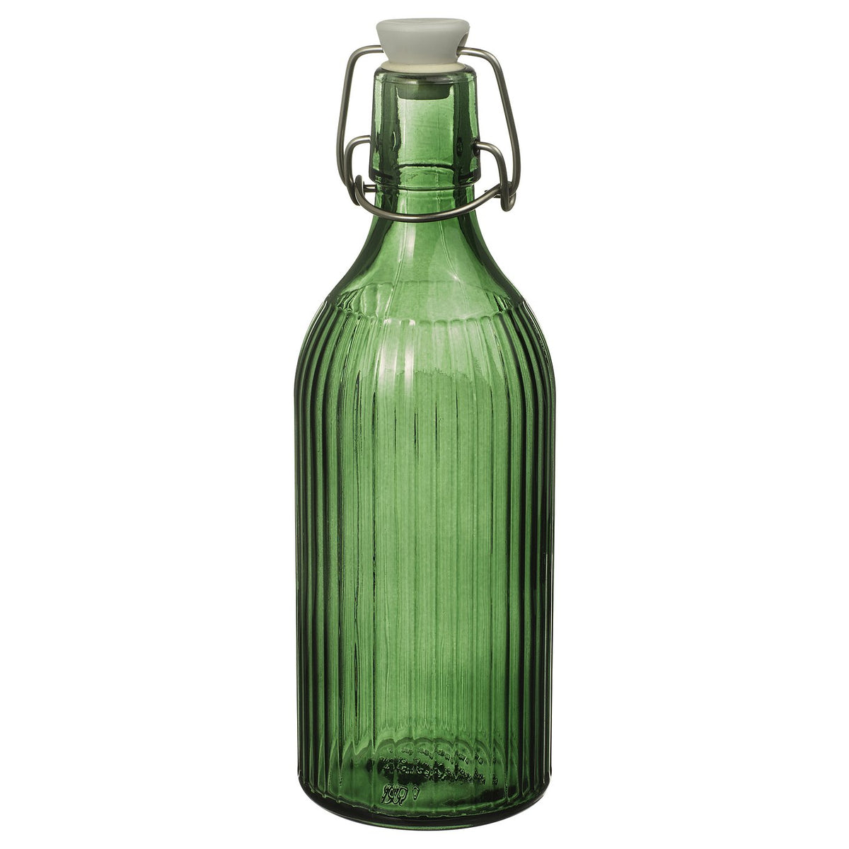 VINTERFINT bottle with stopper, glass green, 0.5 l