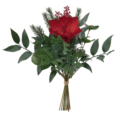 VINTERFINT artificial bouquet, in/outdoor/red, 35 cm