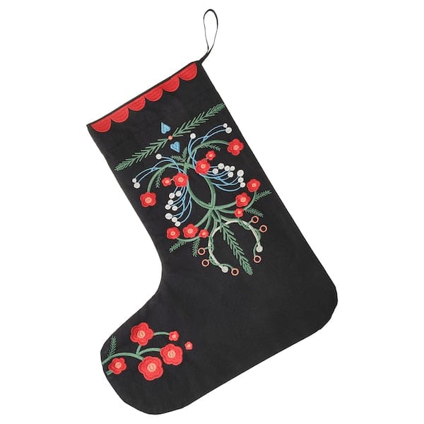 Ikea VINTERFINT - Christmas stocking, black, 45 cm