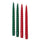 VINTERFINT unscented taper candle, twisted red/green, 25 cm, 4 pack