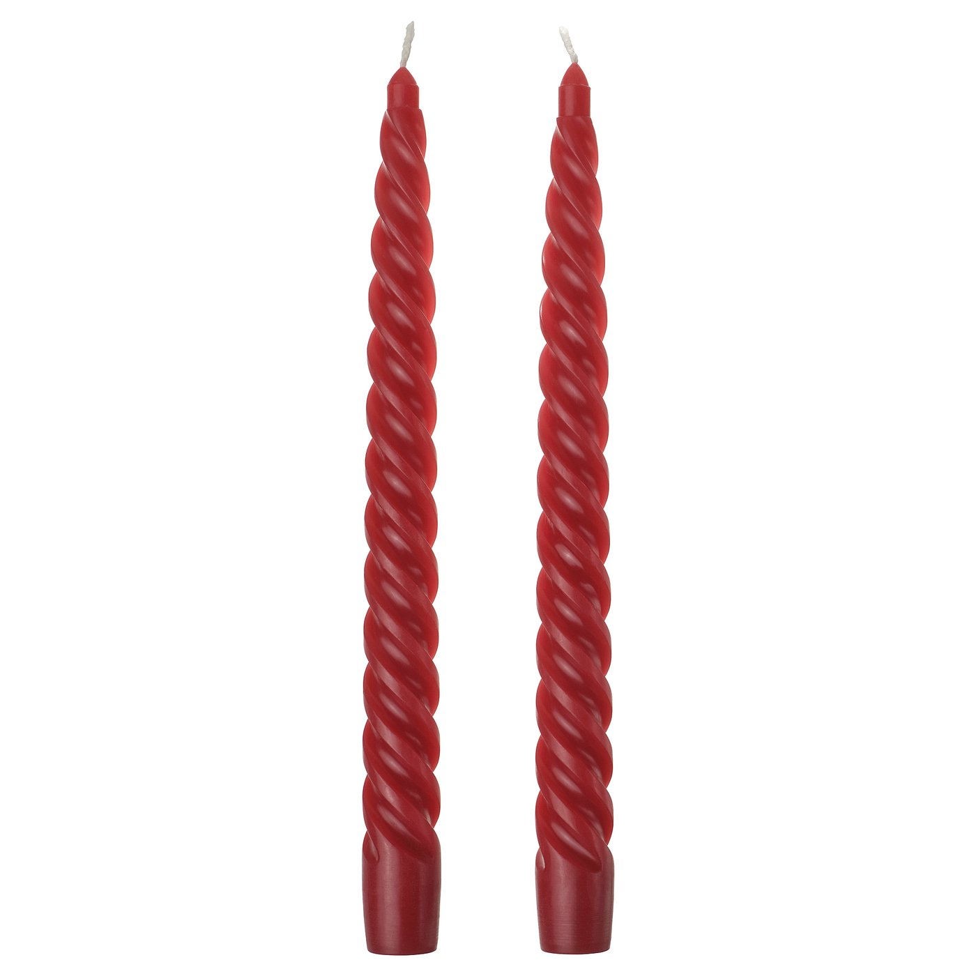 VINTERFINT unscented taper candle, spiral red, 22 mm