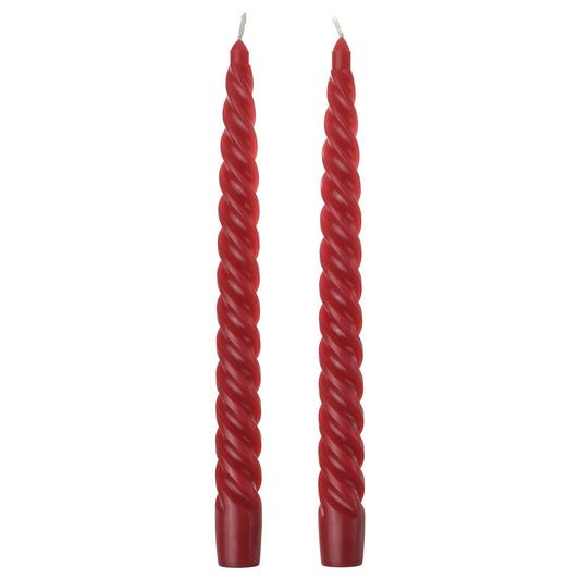 VINTERFINT unscented taper candle, spiral red, 22 mm