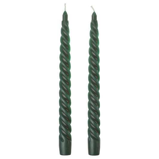 VINTERFINT unscented taper candle, spiral green, 22 mm