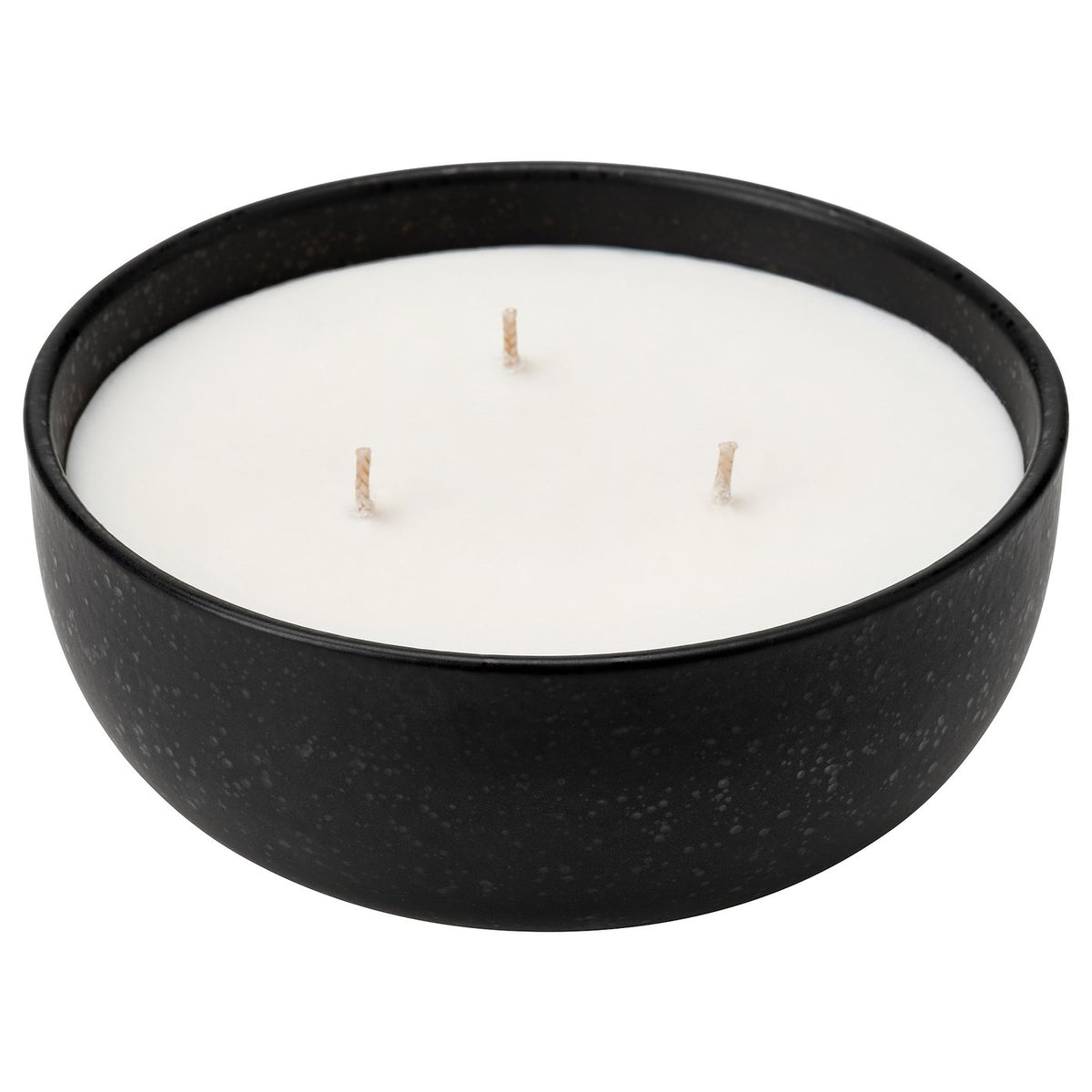 VINTERFINT scented candle/ceramic jar, 3 wicks, Orange and clove/black, 30 hr