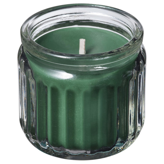 VINTERFINT scented candle in glass, Winter fir/green, 12 hr