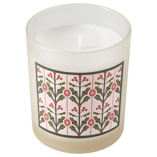 Ikea VINTERFINT - Scented candle in glass, Cinnamon & sugar white, 45 hr