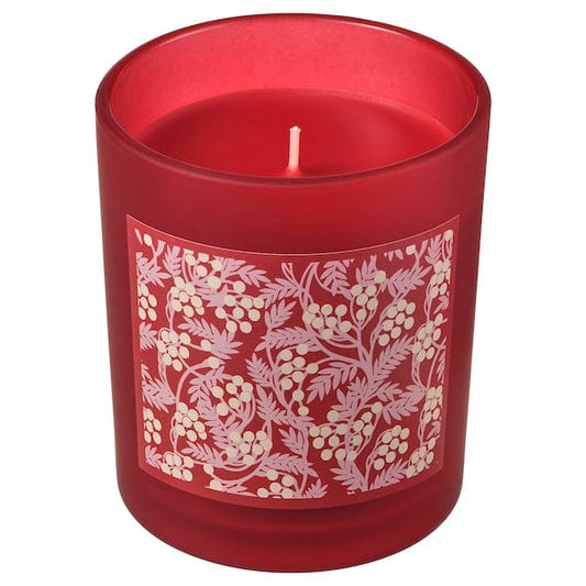 Ikea VINTERFINT - Scented candle in glass, Cinnamon & sugar red, 45 hr