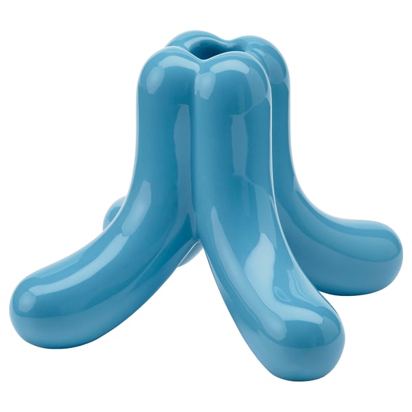 VINTERFINT candlestick, light blue, 11 cm Candlestick, light blue,11 cm