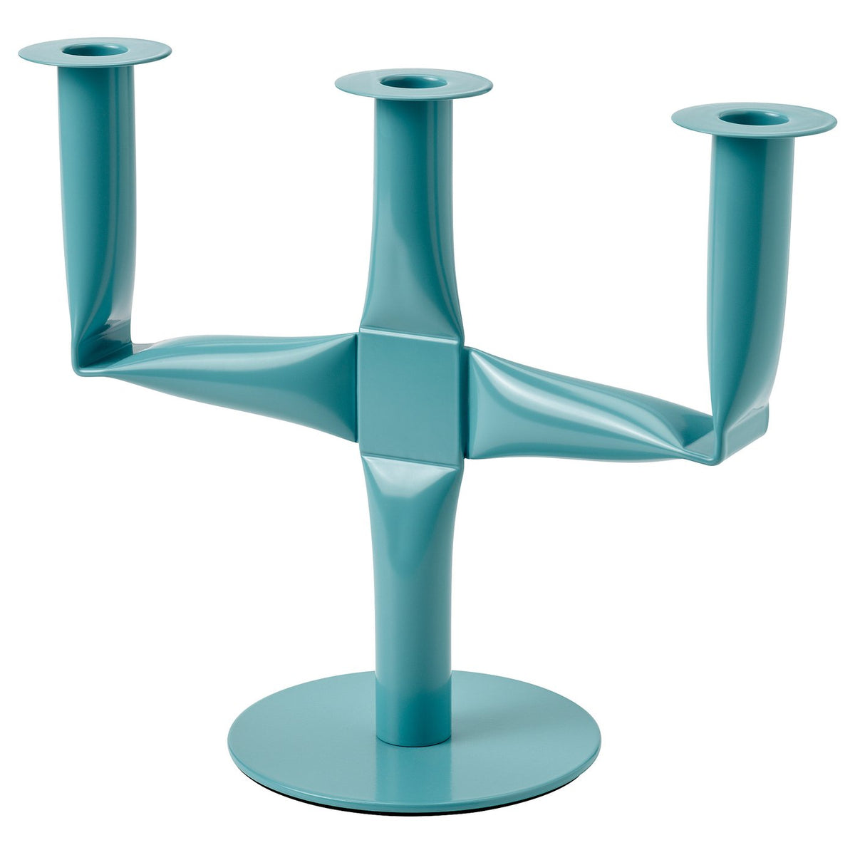 VINTERFINT candlestick, for 3 candles turquoise, 23 cm