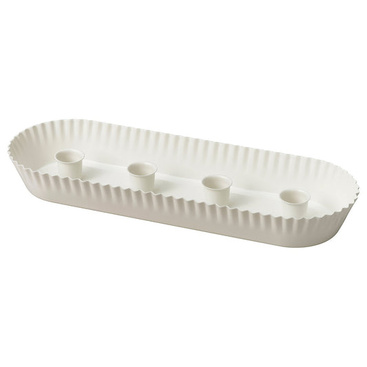 VINTERFINT candlestick, for 4 candles white, 34x12 cm